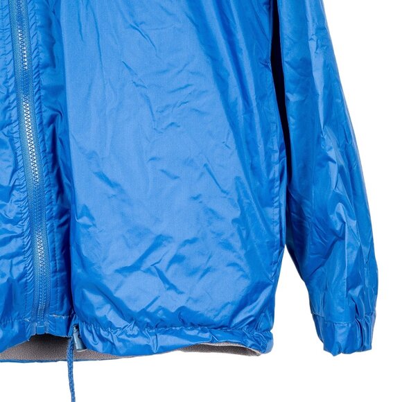 Gioberti Reversible Rain Fleece Jacket M Mens Detachable Hood Zipper Blue Gray - Picture 3 of 9